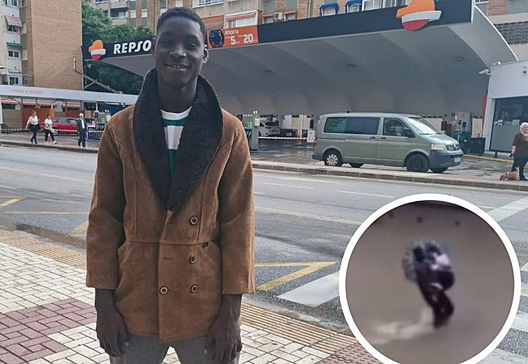 Mansour este jueves en la zona en la que salvó a una mujer de la riada de la DANA en Málaga.