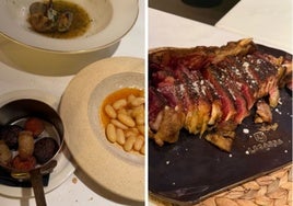 La fabada y la chuleta, entre los platos que degustaron Cristiano Ronaldo y Georgina Rodríguez en el Gran Asador Lecanda de Madrid.