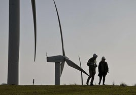 Molinos de Elguea, el único parque eólico guipuzcoano que está en funcionamiento.