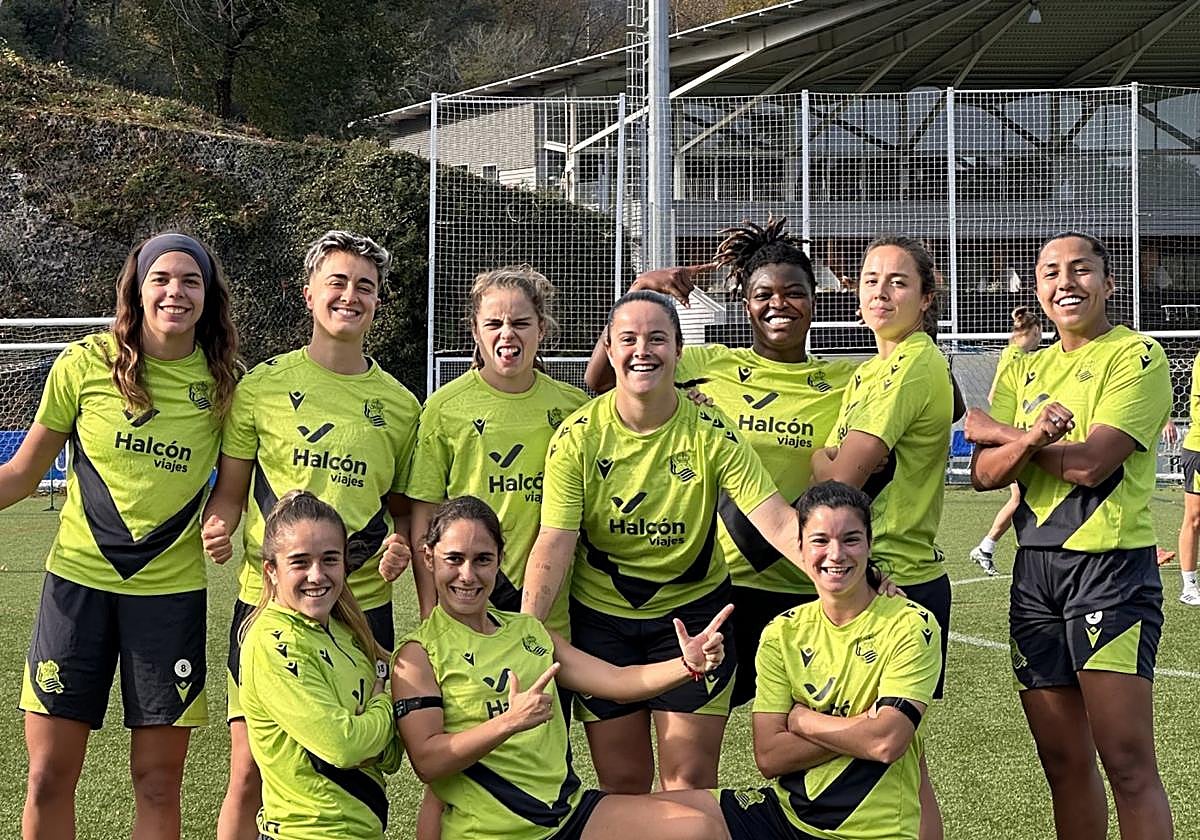 El buen humor y la ilusión presidieron ayer en Zubieta el entrenamiento previo al partido de esta tarde.