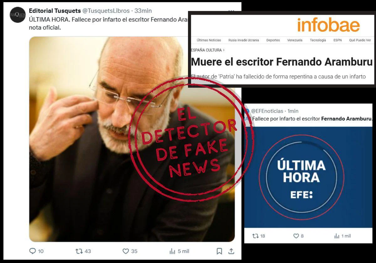 El caso Fernando Aramburu y las falsas muertes virales: así nos engañan desde Twitter | El Diario Vasco