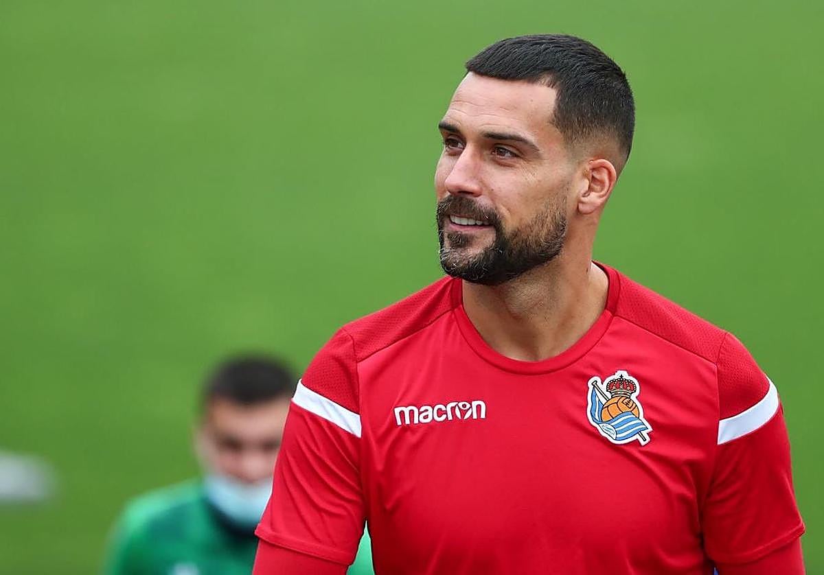 Moyá durante uno de sus últimos entrenamientos en Zubieta.