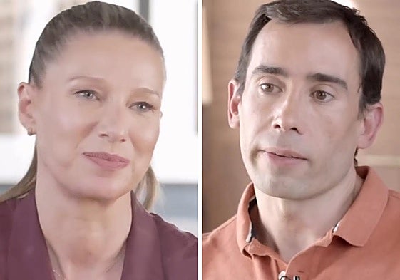 Anne Igartiburu, junto al experto en fitness Marcos Vázquez.