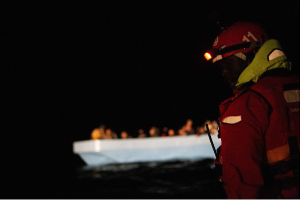 Un momento del rescate esta madrugada.