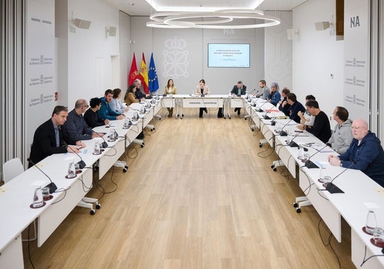 Un momento de la reunión celebrada esta mañana.