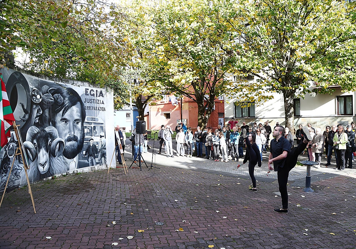 Homenaje a Mikel Zabalza el pasado sábado en San Sebastián.
