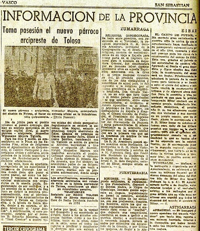 Informaciones locales en el DV del 4-XII-1945.