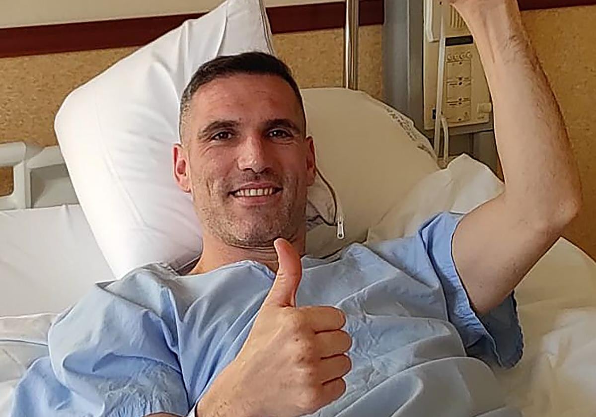 Arbilla, tras ser operado para paliar su pubalgia.