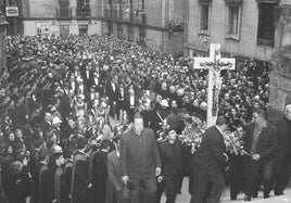 Procesión del traslado de la imagen en 1963.