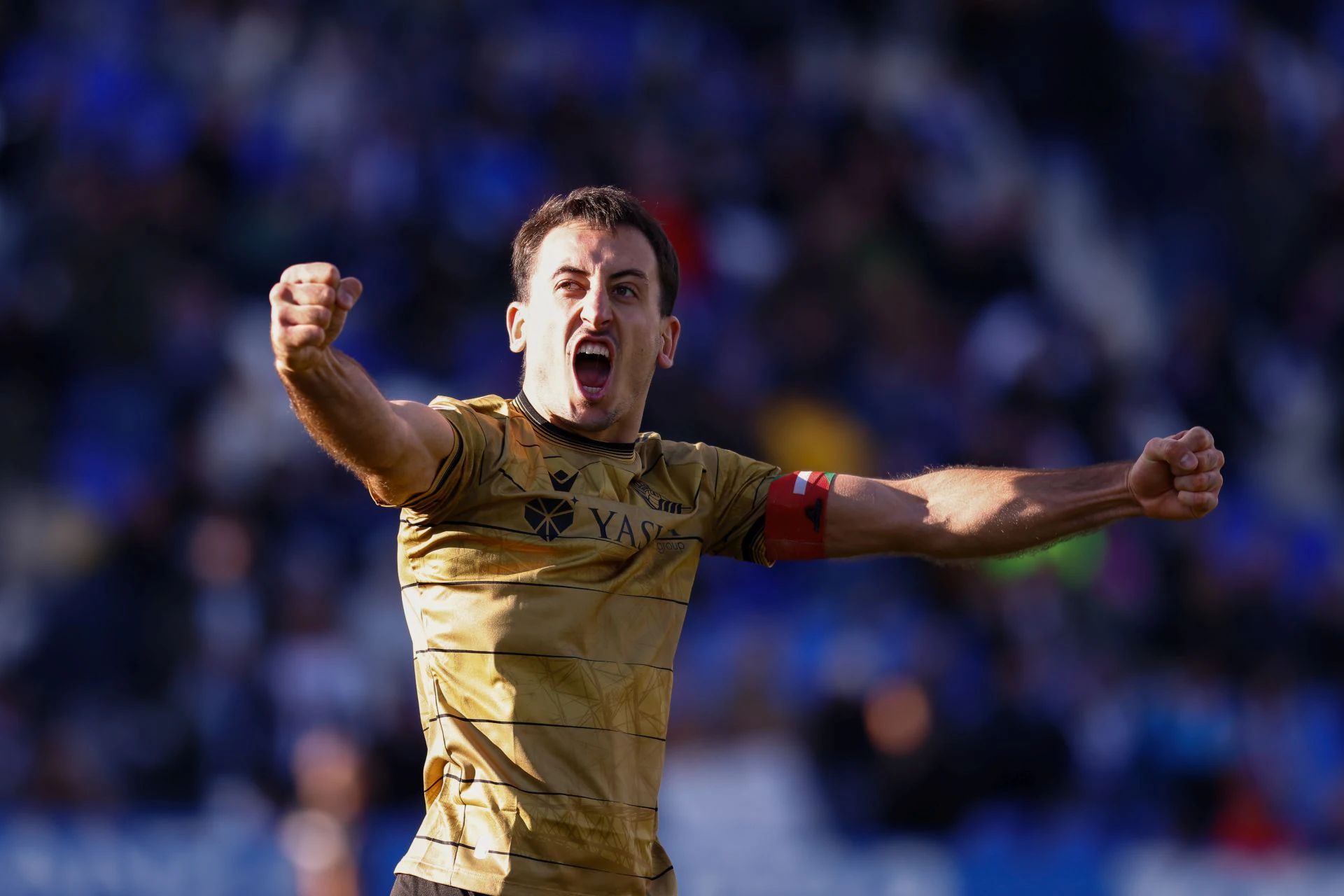 Oyarzabal celebra con rabia el 0-3 en Butarque.