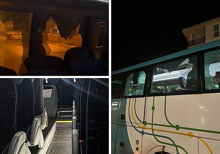 Imágenes de los daños del autobús.