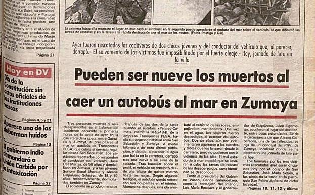 Información publicada en la primera página de DV el 7 de diciembre de 1984.