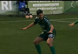 Celebración de uno de los tres goles del Arenteiro.