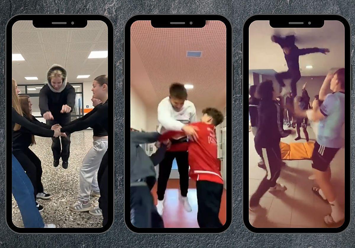 Varios vídeos muestran en TikTok a adolescentes practicando el Superman challenge