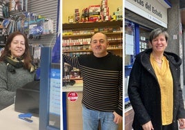 Rosa García desde Irun, Joseba Elgarresta, Zumarraga, y Pili Goitia desde Legazpi han repartido décimos de un quinto premio de la Lotería de Navidad.