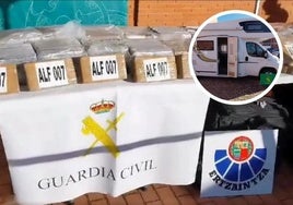 Alijo de 600 kilos decomisado por la Ertzaintza y la Guardia Civil de Cantabria en Salamanca.