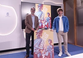 El alcalde de Donostia, Eneko Goia, y el concejal de Cultura, Jon Insausti, han presentado el cartel de la Tamborrada 2025.