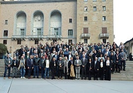 Representantes de la Asociación de Municipios del Camino en la reunión llevada a cabo en Manresa.