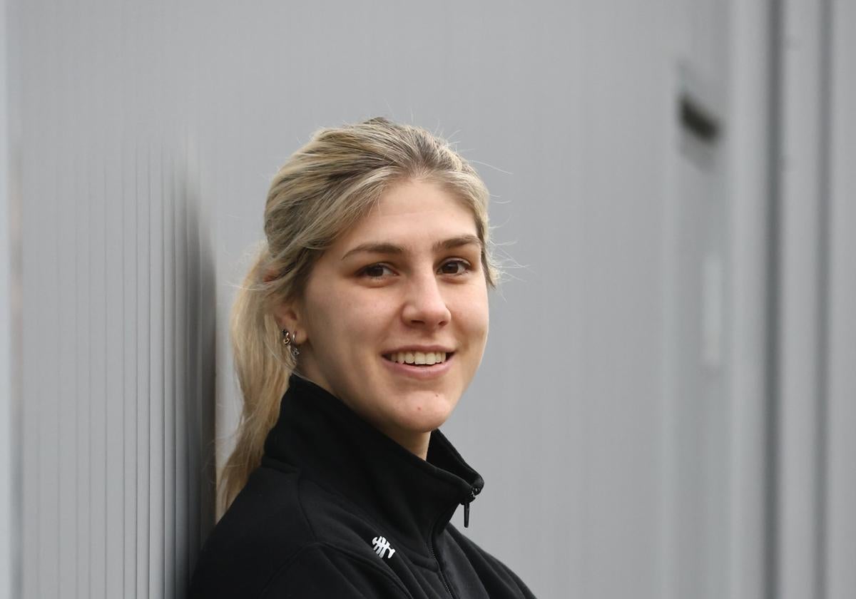 Elke Karsten tras el último entrenamientoen Donostia antes de viajar a Alemania.