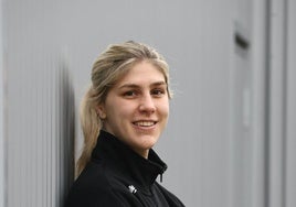 Elke Karsten tras el último entrenamientoen Donostia antes de viajar a Alemania.