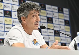 Imanol Alguacil comparece en la rueda de prensa de Zubieta.