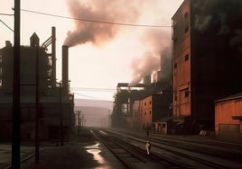 Foto de humo saliendo de los Altos Hornos de Vizcaya.