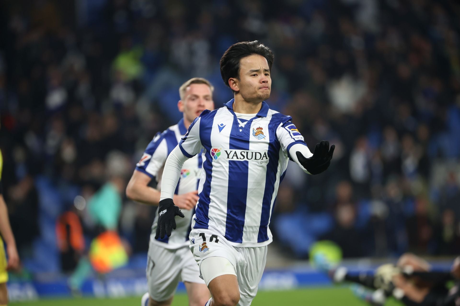 Kubo celebra su golazo ante el Villarreal.