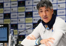 Imanol Alguacil en rueda de prensa