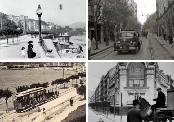 El desaparecido tranvía y el Palacio Bellas Artes de San Sebastián también figuran en el vídeo viral.