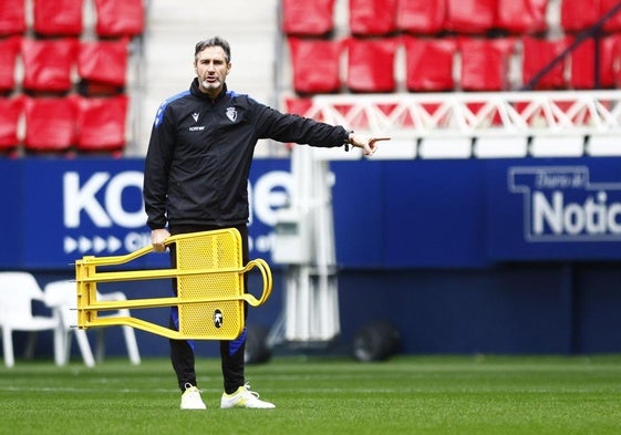 Vicente Moreno durante un entrenamiento.