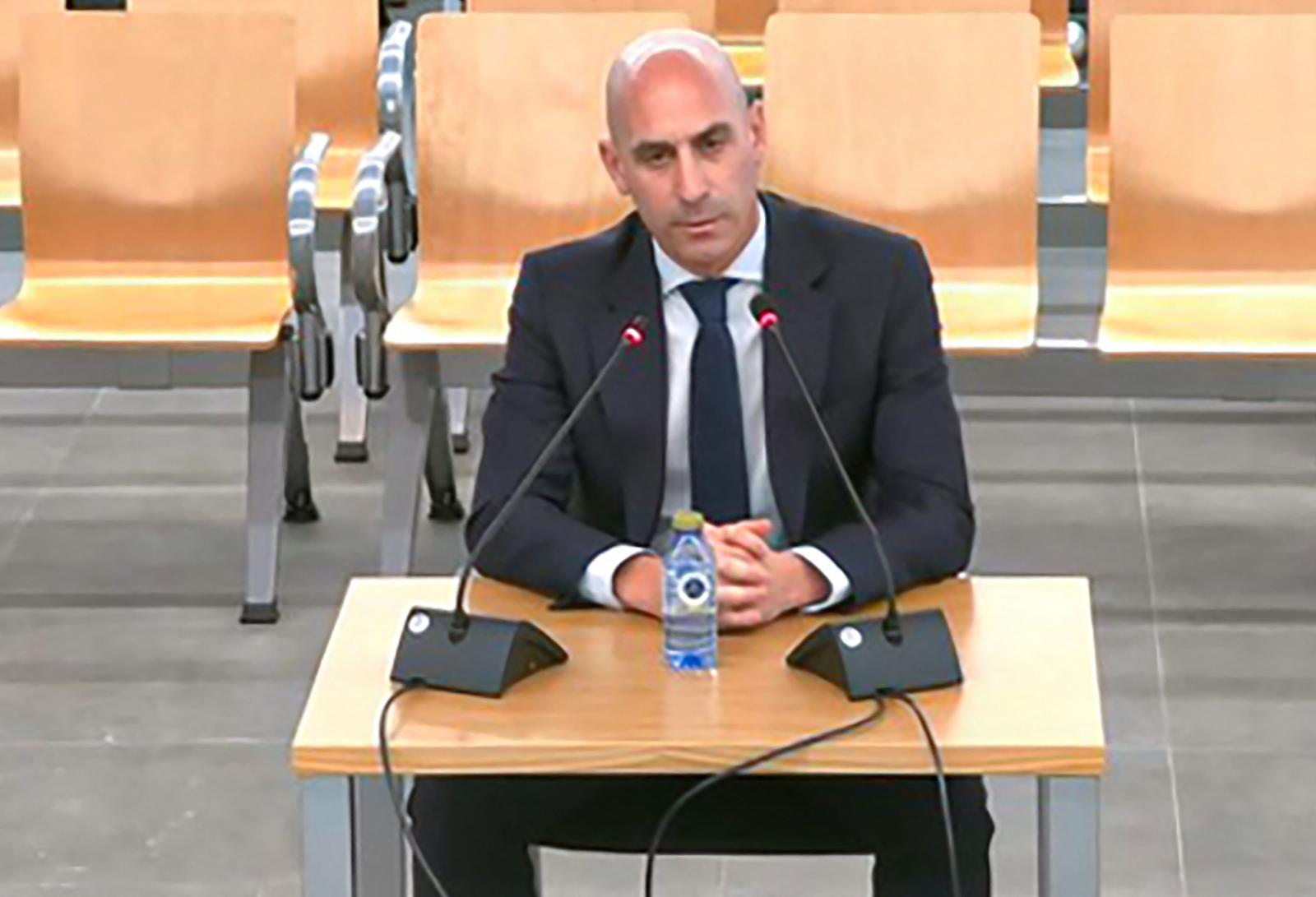 Luis Rubiales, durante su declaración en la Audencia Nacional