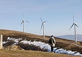 Imagen del parque eólico que se asienta de Elgea-Urkilla, entre Gipuzkoa y Álava.