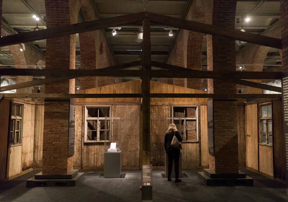 Una vista de la exposición dedicada al campo de Auschwitz.