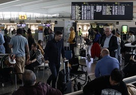 Zona de emarque del aeropuerto bilbaíno.