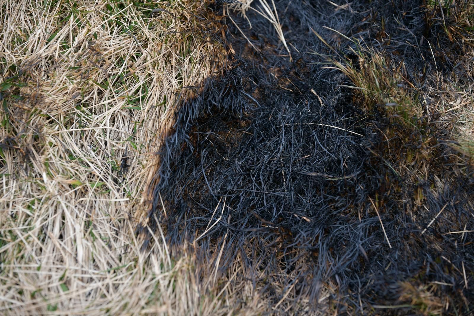 El monte Hernio, a vista de dron tras el incendio