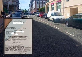 Imagen de la multa por aparcar mal en una calle de San Sebastián.