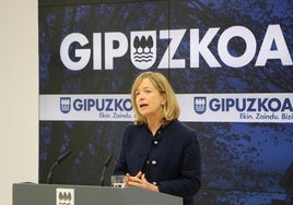 La diputada general, Eider Mendoza, este martes en rueda de prensa.