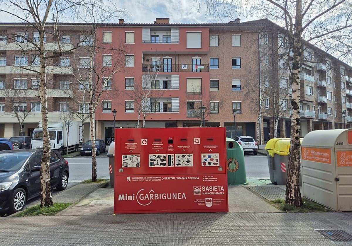 Uno de los dos grandes contenedores colocados en la calle Jose Lasa.