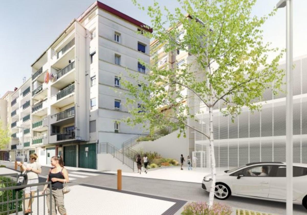 Una recreación del aparcamiento proyectado en el barrio de Andonaegi hecha pública por el Ayuntamiento.