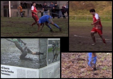 El campo embarrado de Leitza salta a la tele: «Es como ver una jirafa recién nacida sobre hielo»