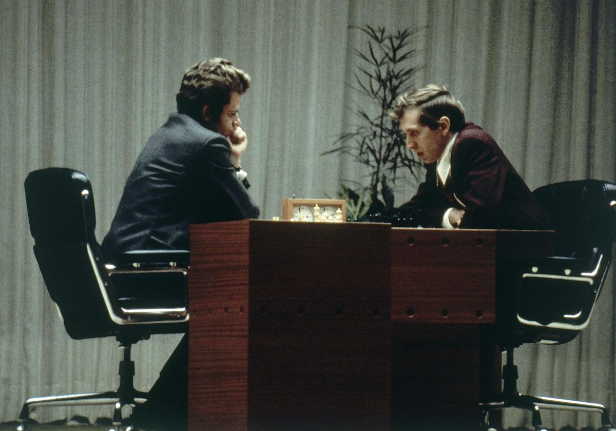 Boris Spassky y Bobby Fischer, en el Mundial de 1972 en Reikiavik.