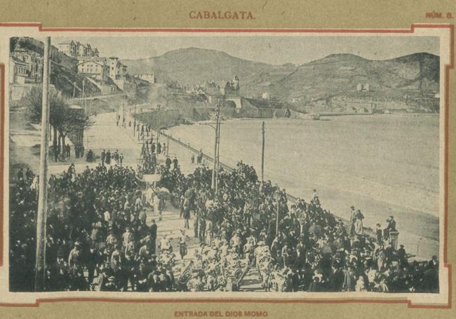 Entrada del dios Momo en la ciudad. (Del libro: Carnaval de 1900 en San Sebastián)