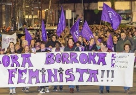 Un momento de la manifestación que recorrió las calles de la villa el 8 de marzo del pasado año.