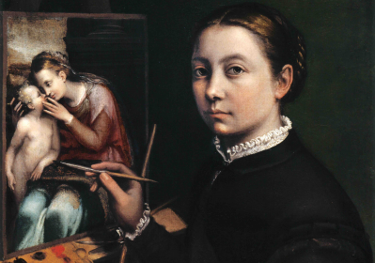 'Autorretrato con caballete' (1556)
