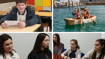 Kartoizko itsasontzi bat ikaskuntzan nabigatzeko