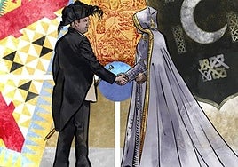 Portada con el saludo entre general y moro del cómic 'Antzuolako Alardea'.