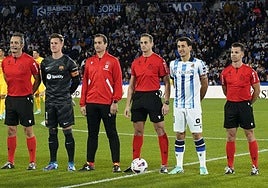 Alberola Rojas, durante un Real Sociedad Barcelona de Liga