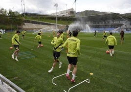 Zubimendi se entrena en Zubieta