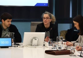 La diputada foral de Hacienda, Itziar Agirre, durante una comparecencia en Juntas.