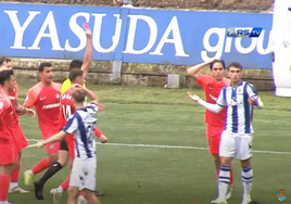 Mikel Goti, ejercitándose con el primer equipo